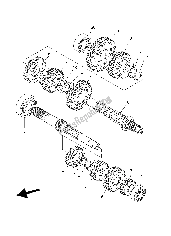 All parts for the Transmission of the Yamaha XVS 650 Dragstar 2002