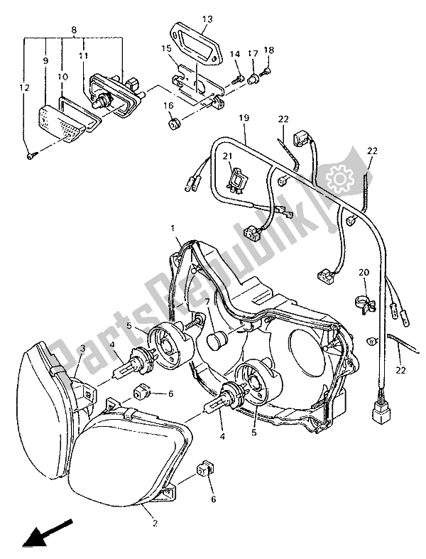 Todas las partes para Alternativo (faro) (para Nl) de Yamaha FZR 600R 1994