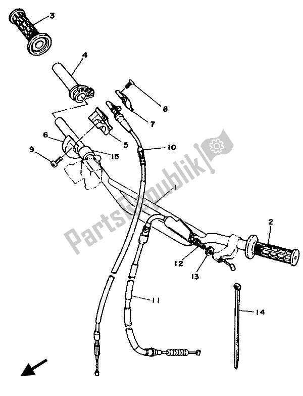 Toutes les pièces pour le Poignée Et Câble De Direction du Yamaha YZ 250 LC 1992