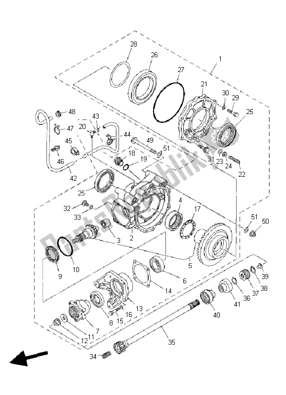 All parts for the Drive Shaft of the Yamaha YXR 450 FA Rhino 2006