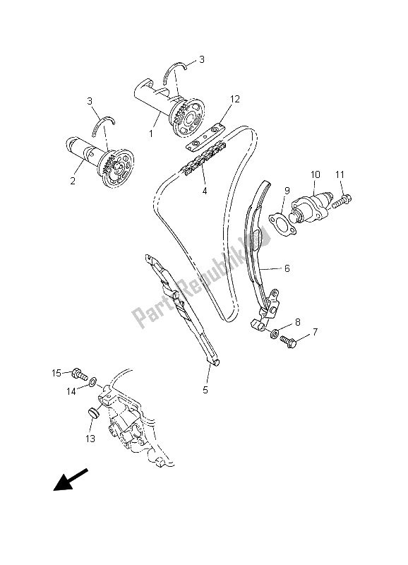 All parts for the Camshaft & Chain of the Yamaha YZ 250F 2003