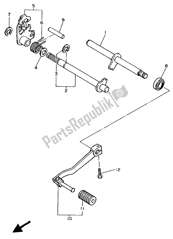 Todas las partes para Eje De Cambio de Yamaha XT 600E 1993