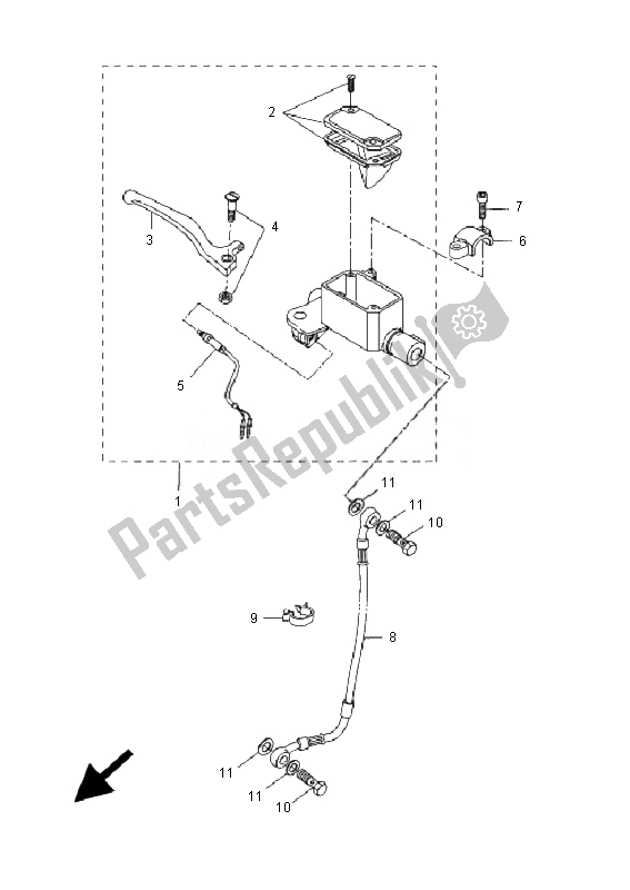 Tutte le parti per il Pompa Freno Anteriore del Yamaha CW 50N BWS 2007