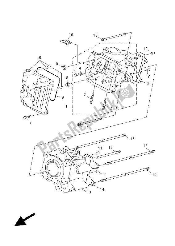 Wszystkie części do G? Owica Cylindra Yamaha YN 50F 2014