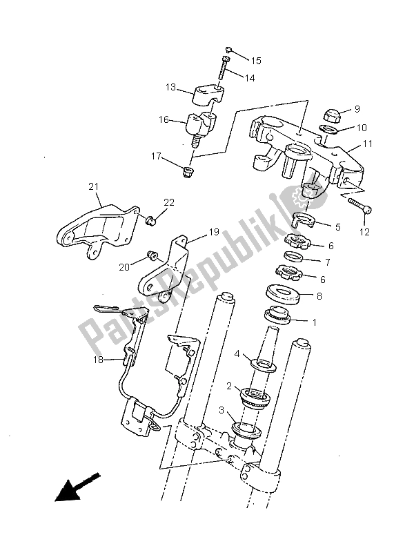 All parts for the Steering of the Yamaha XJR 1300 1999