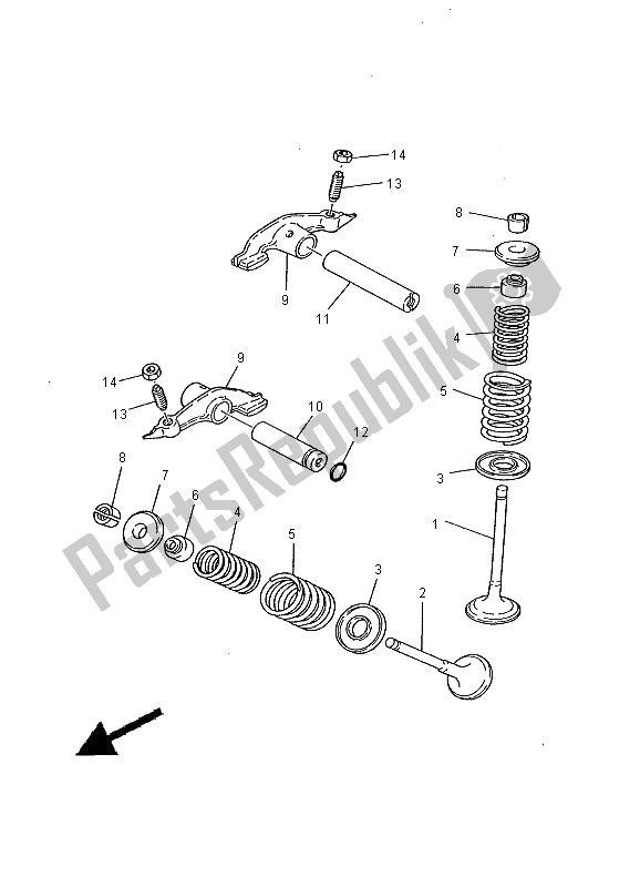 All parts for the Valve of the Yamaha TW 125 2000