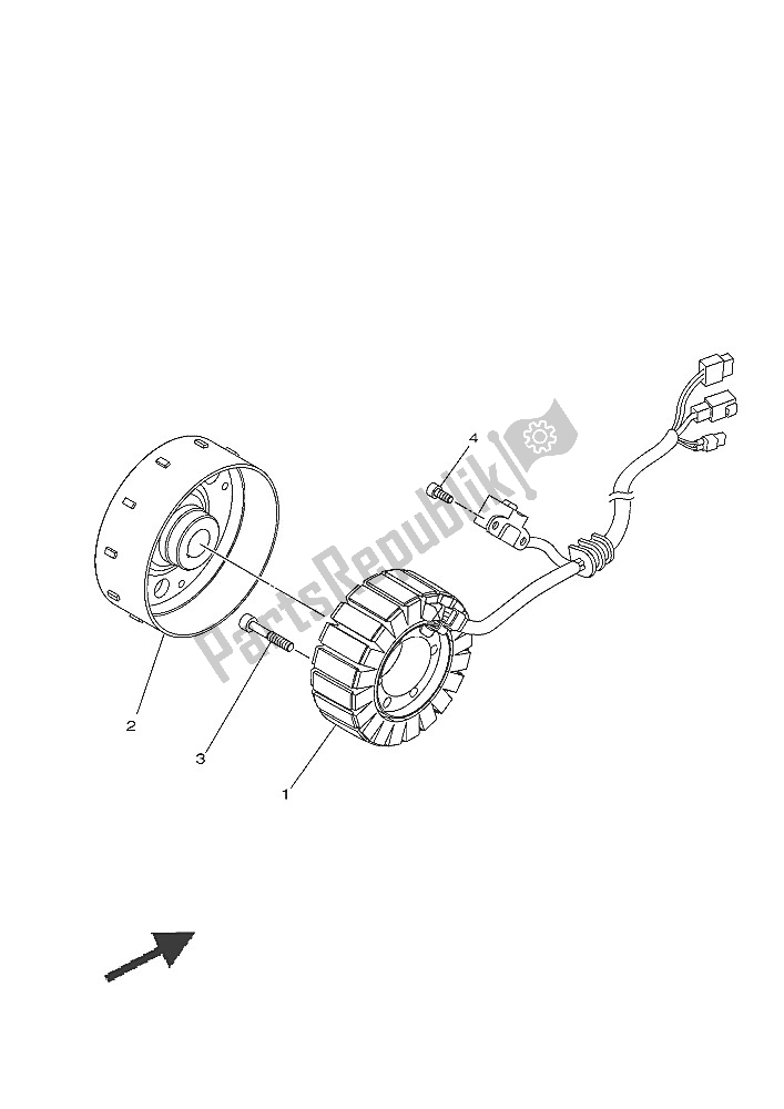 All parts for the Generator of the Yamaha YXE 700E 2016