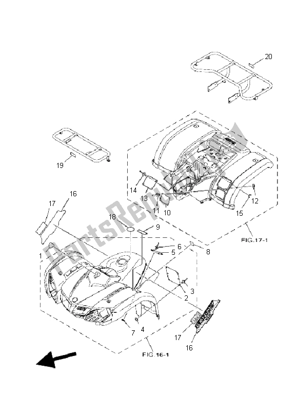 All parts for the Emblem & Label of the Yamaha YFM 125 Grizzly 2006