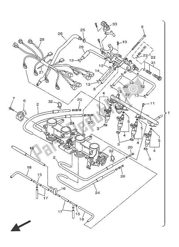 All parts for the Intake 2 of the Yamaha AJS6 SAP 2016