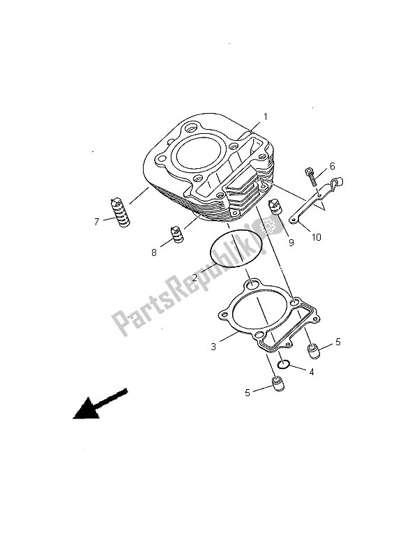 All parts for the Cylinder of the Yamaha TW 125 2000