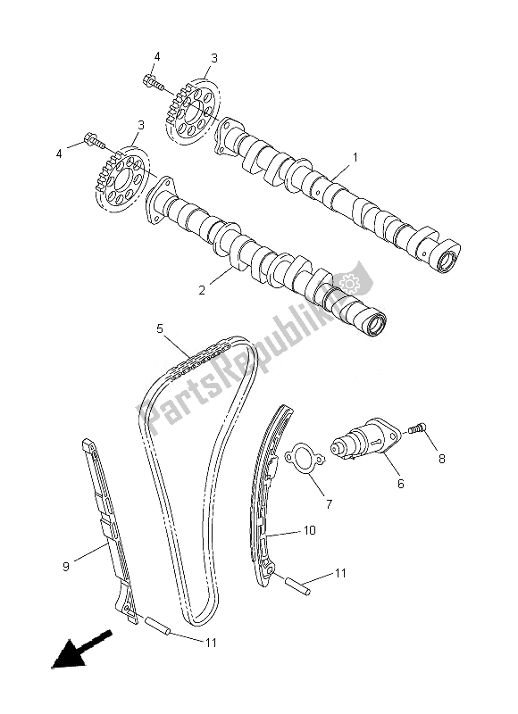 Tutte le parti per il Albero A Camme E Catena del Yamaha FZ8 N 800 2014