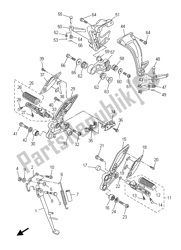 Todas las partes para Soporte Y Reposapiés de Yamaha FZ8 SA 800 2013