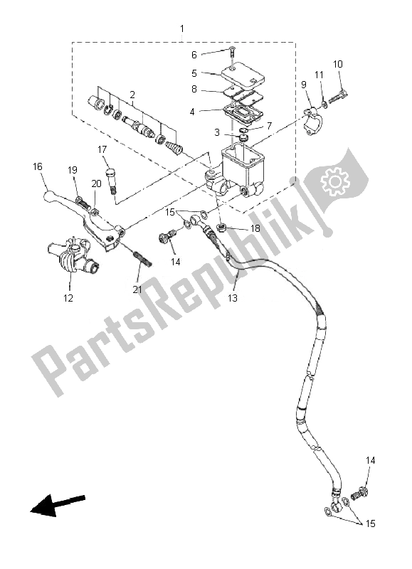 Tutte le parti per il Pompa Freno Anteriore del Yamaha WR 250X 2010