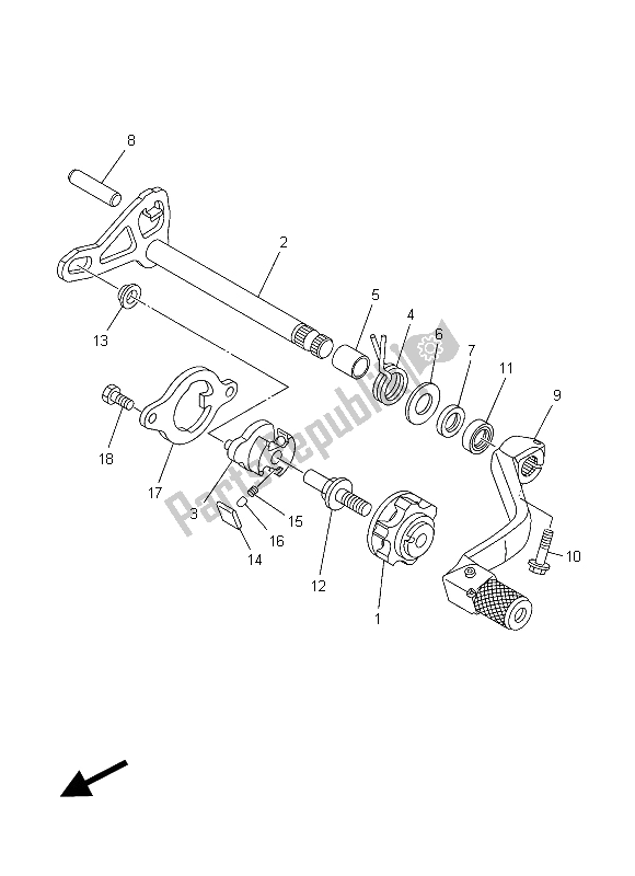 Tutte le parti per il Albero Del Cambio del Yamaha YZ 125 2015