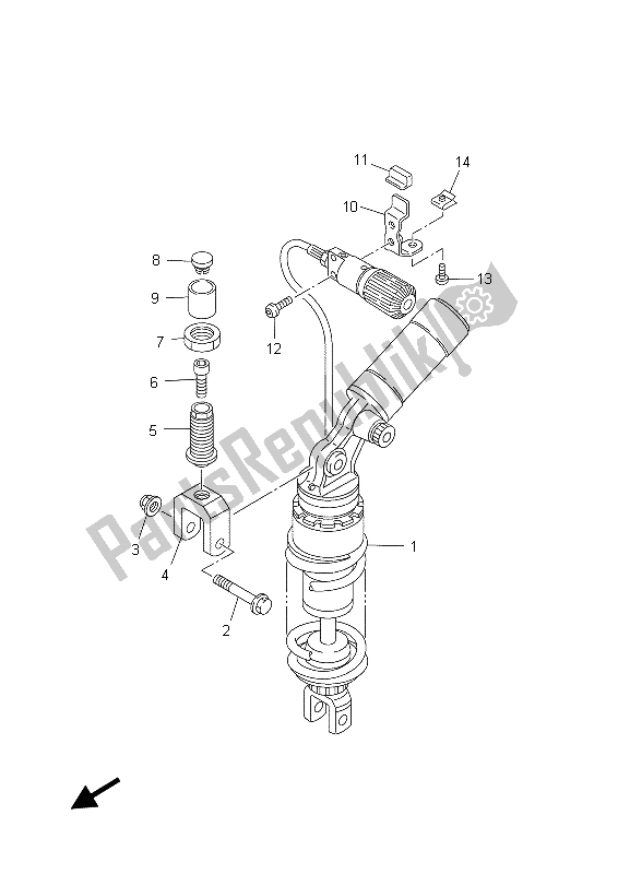 All parts for the Rear Suspension of the Yamaha YZF R7 700 1999