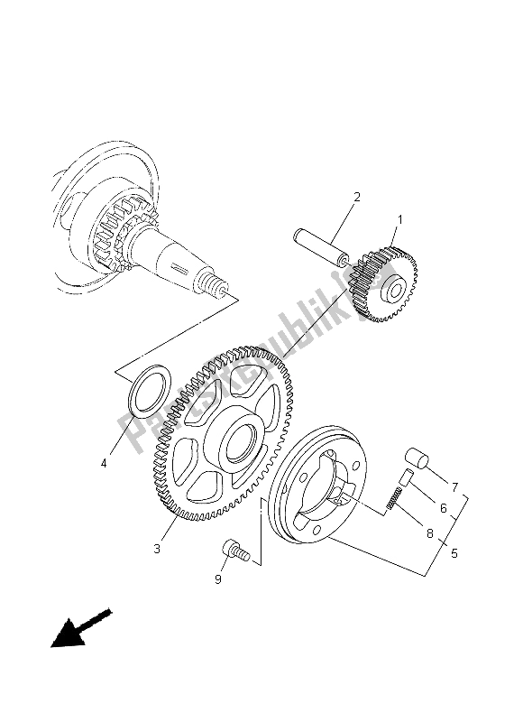 All parts for the Starter Clutch of the Yamaha T 135 FI Crypton X 2014