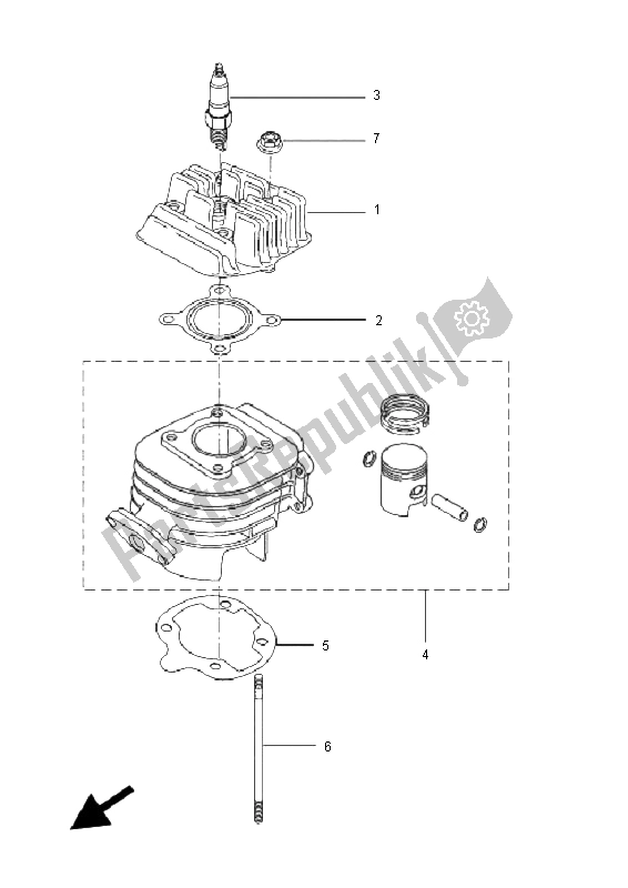 Toutes les pièces pour le Cylindre du Yamaha CW 50 2008