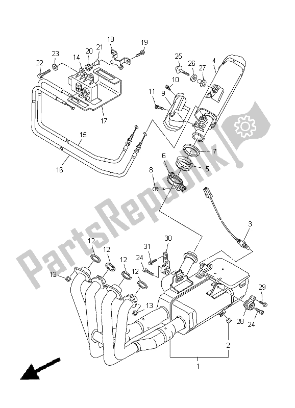 Tutte le parti per il Scarico del Yamaha YZF R6 600 2012