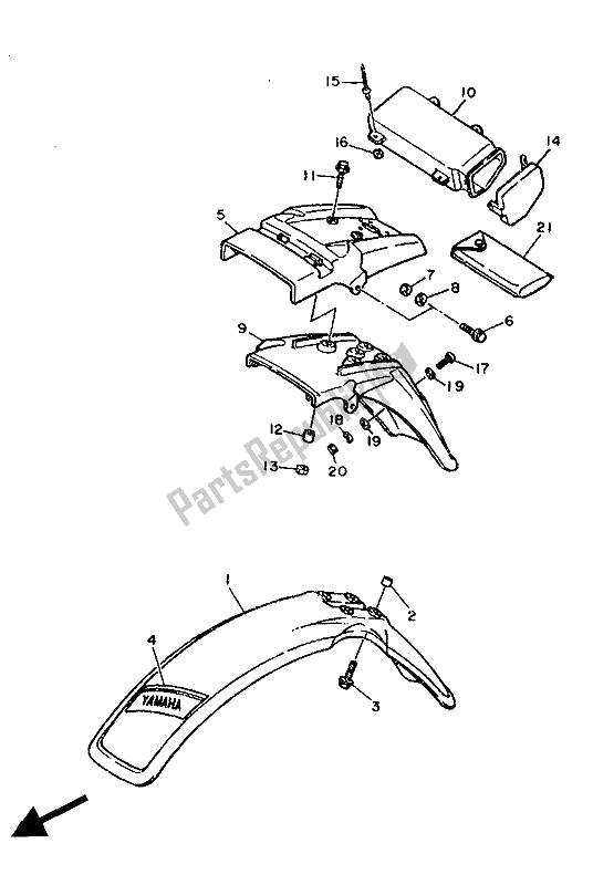 Todas las partes para Defensa de Yamaha XT 600 1986