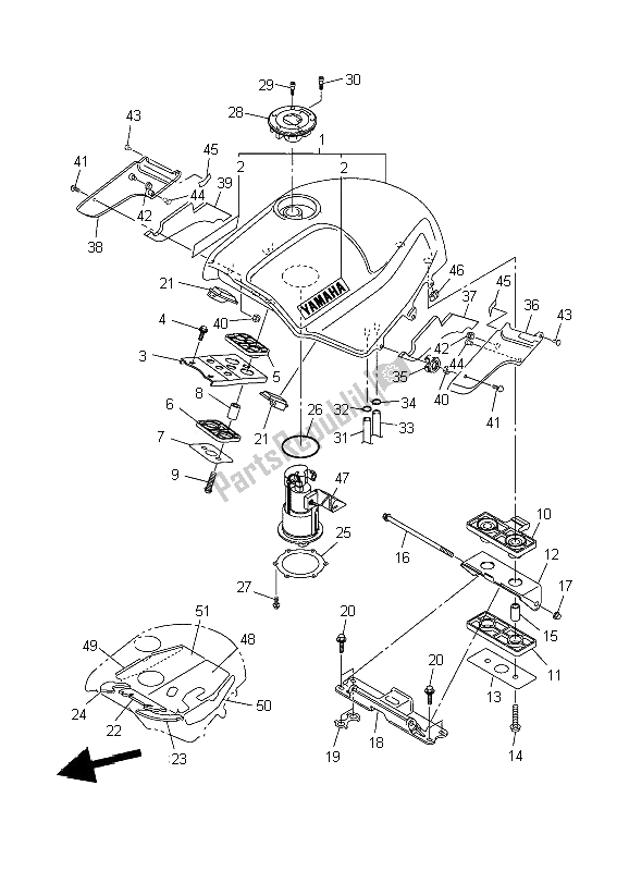 Tutte le parti per il Serbatoio Di Carburante del Yamaha FJR 1300 2002