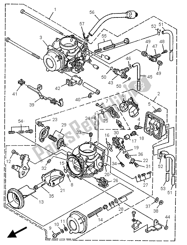 All parts for the Carburetor of the Yamaha XTZ 750 Super Tenere 1995