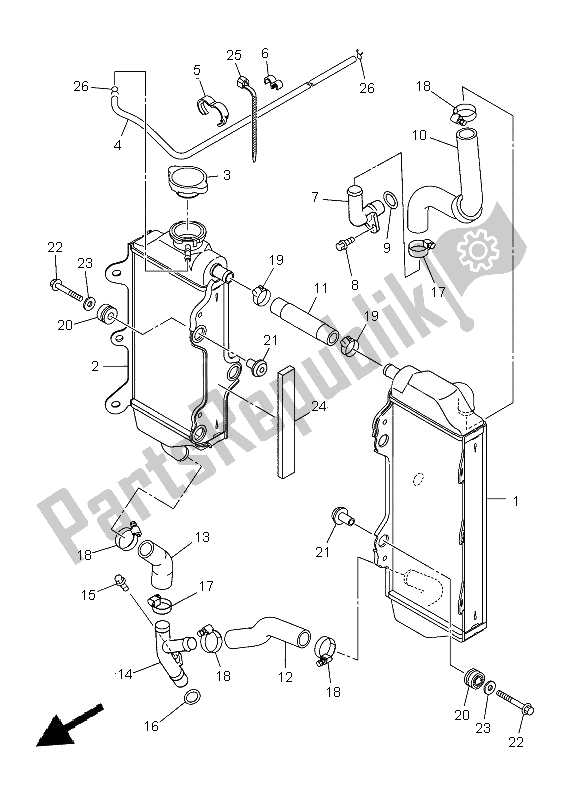 Toutes les pièces pour le Tuyau De Radiateur du Yamaha WR 450F 2013