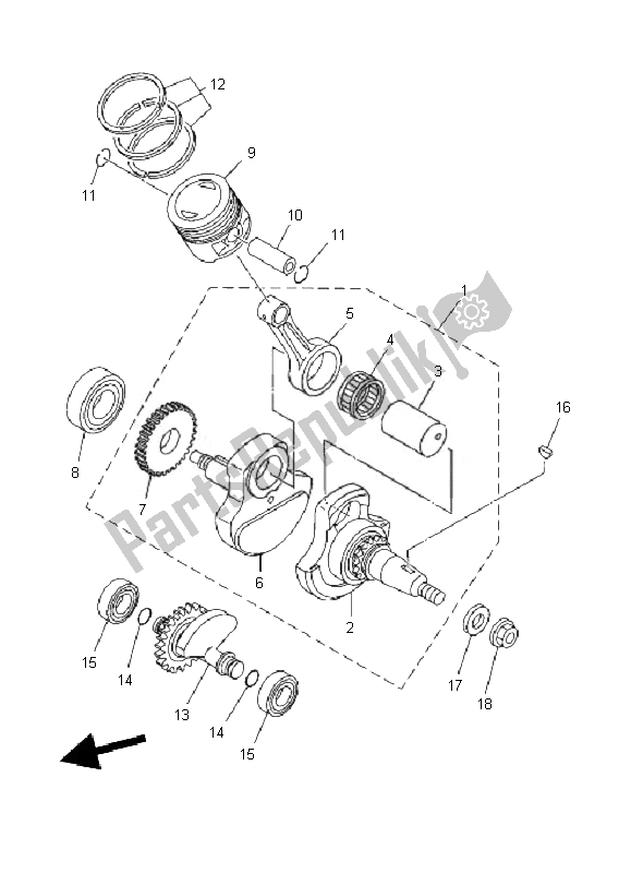 Todas las partes para Cigüeñal Y Pistón de Yamaha TT R 125E SW LW 2010