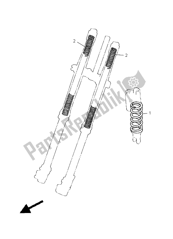 Todas as partes de Chassis Alternativo do Yamaha YZ 250 2012