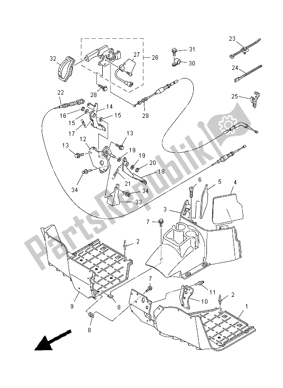 Wszystkie części do Podstawka I Podnó? Ek Yamaha YXR 700F 2012