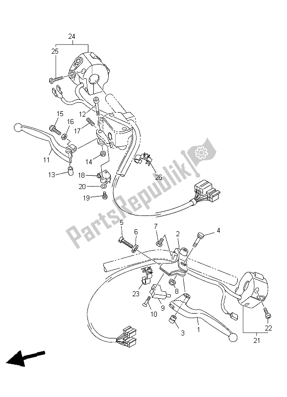 Todas las partes para Interruptor De Palanca Y Palanca de Yamaha XVS 950A 2010