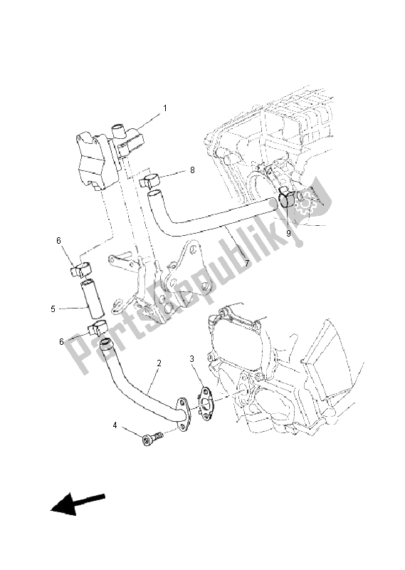 All parts for the Air Induction System of the Yamaha XT 660Z Tenere 2008
