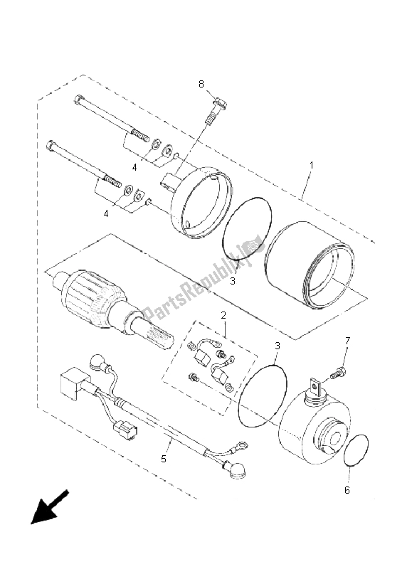 All parts for the Starting Motor of the Yamaha XC 125E Vity 2011