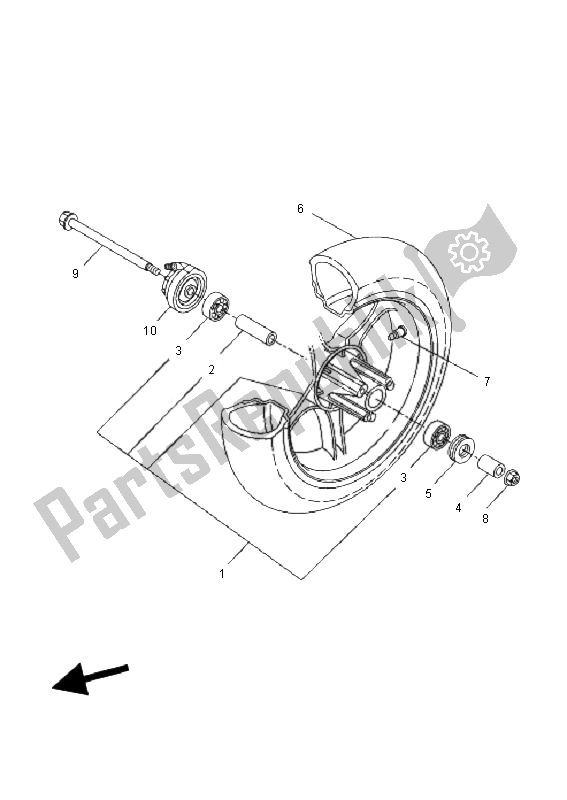 Tutte le parti per il Ruota Anteriore del Yamaha YQ 50L Aerox Race Replica 2010