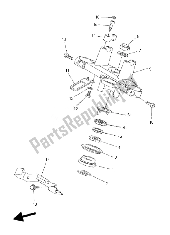 All parts for the Steering of the Yamaha FZ6 S Fazer 600 2007