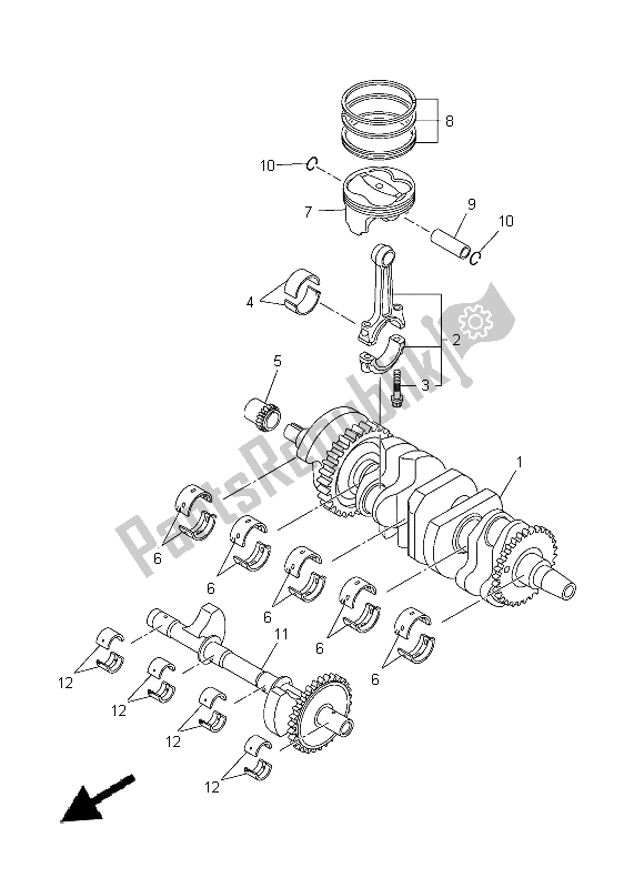 Tutte le parti per il Albero Motore E Pistone del Yamaha YZF R1 1000 2014