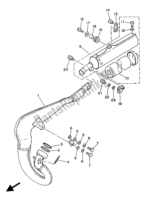 Tutte le parti per il Scarico del Yamaha YZ 490 1987