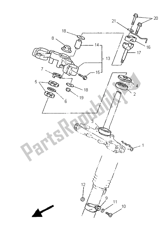 Todas las partes para Direccion de Yamaha XT 600E 1996