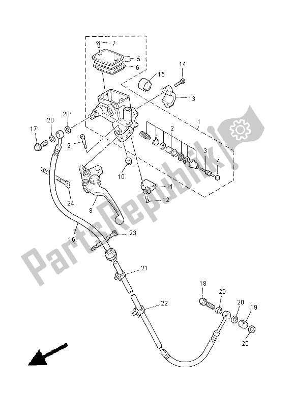 Tutte le parti per il Pompa Freno Anteriore 2 del Yamaha XJR 1300 SP 2000