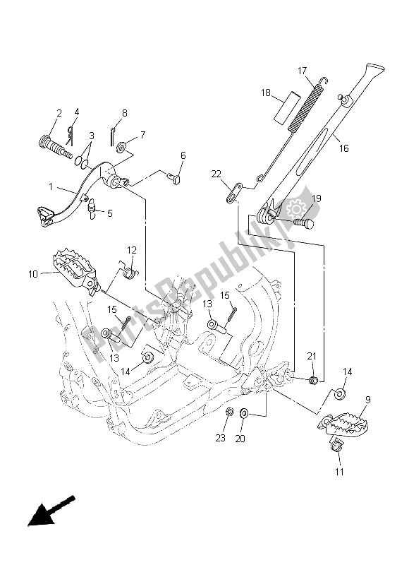Wszystkie części do Podstawka I Podnó? Ek Yamaha YZ 250 FX 2015