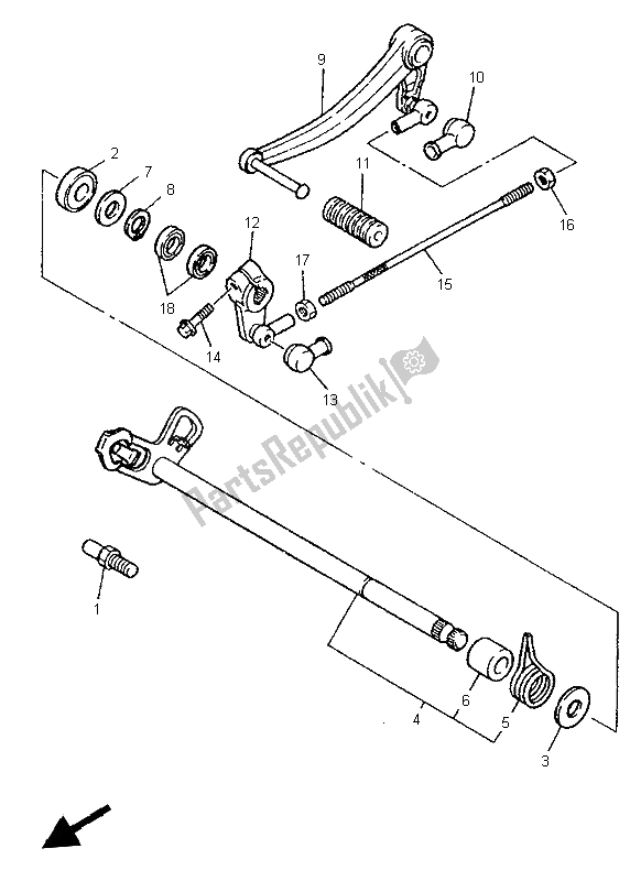 Todas las partes para Eje De Cambio de Yamaha XJR 1200 SP 1997