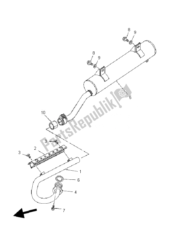 Alle onderdelen voor de Uitlaat van de Yamaha YFM 250B BIG Bear 2007