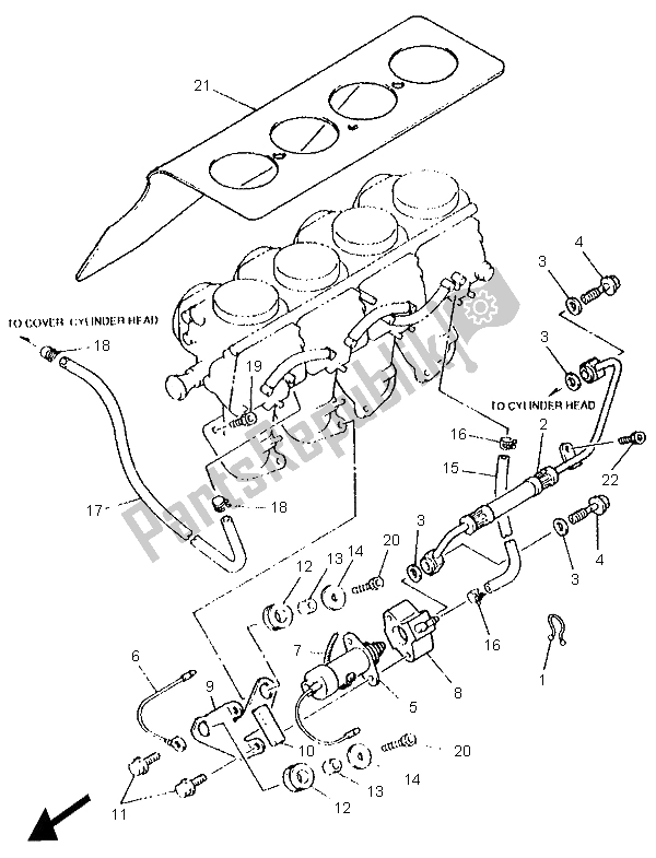 Alle onderdelen voor de Carburateur 2 van de Yamaha XJ 600S 1995
