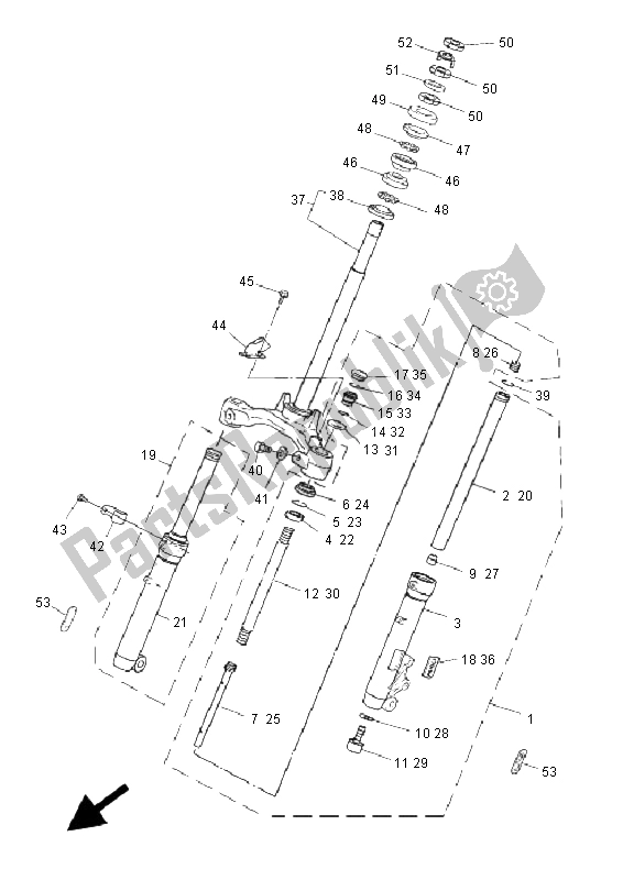 Wszystkie części do Przedni Widelec Yamaha CS 50 RR LC JOG 2008