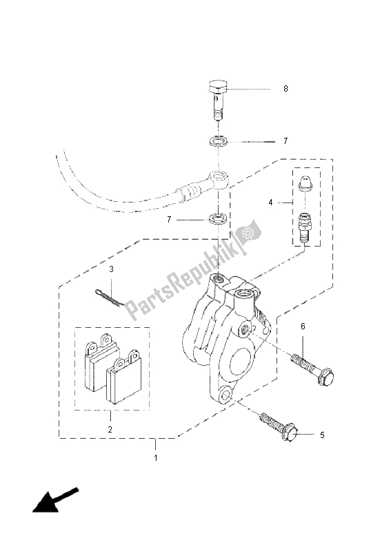 Tutte le parti per il Pinza Freno Anteriore del Yamaha DT 50R SM 2008