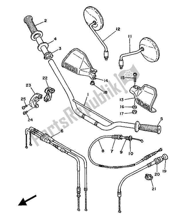 Wszystkie części do Uchwyt Kierownicy I Kabel Yamaha XTZ 750 Supertenere 1989