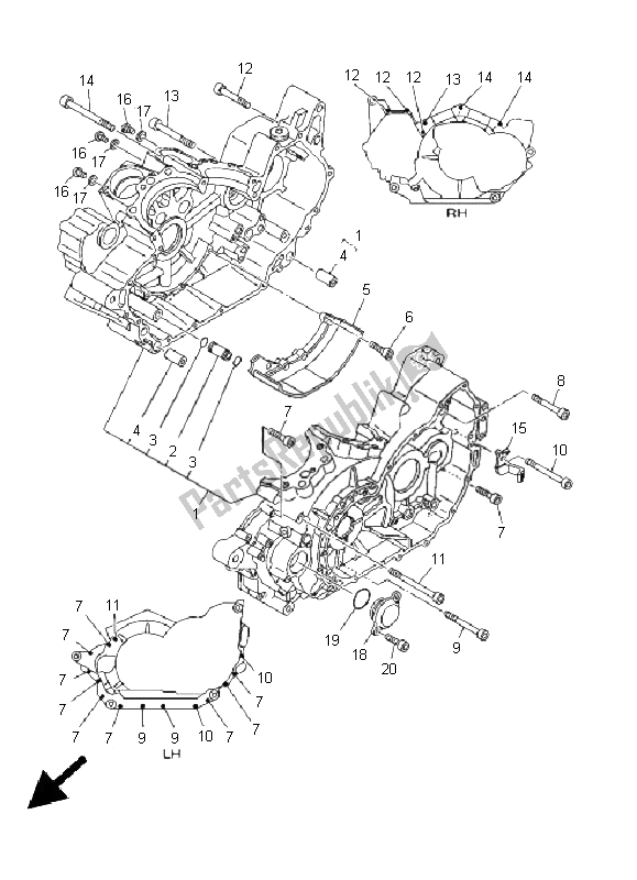 Tutte le parti per il Carter del Yamaha MT 01 1670 2005