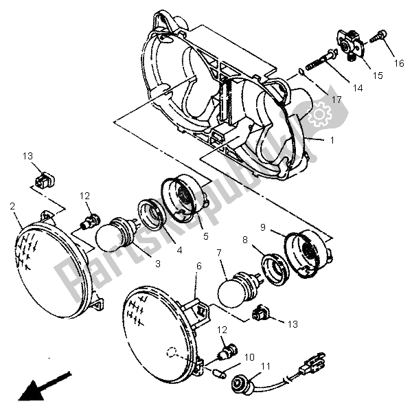 Tutte le parti per il Faro Alternato (austria) del Yamaha TDR 125 1995