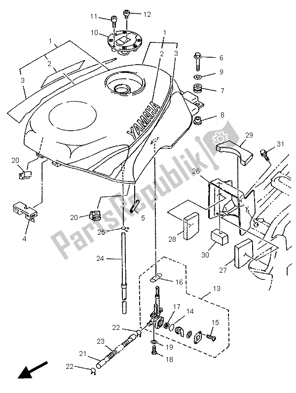 Tutte le parti per il Serbatoio Di Carburante del Yamaha TZR 125 1995