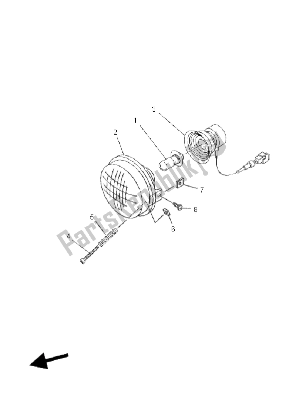 Toutes les pièces pour le Phare du Yamaha YFM 350 Grizzly 2X4 2011