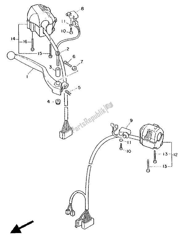 Tutte le parti per il Impugnatura Interruttore E Leva del Yamaha FZ 750 Genesis 1991